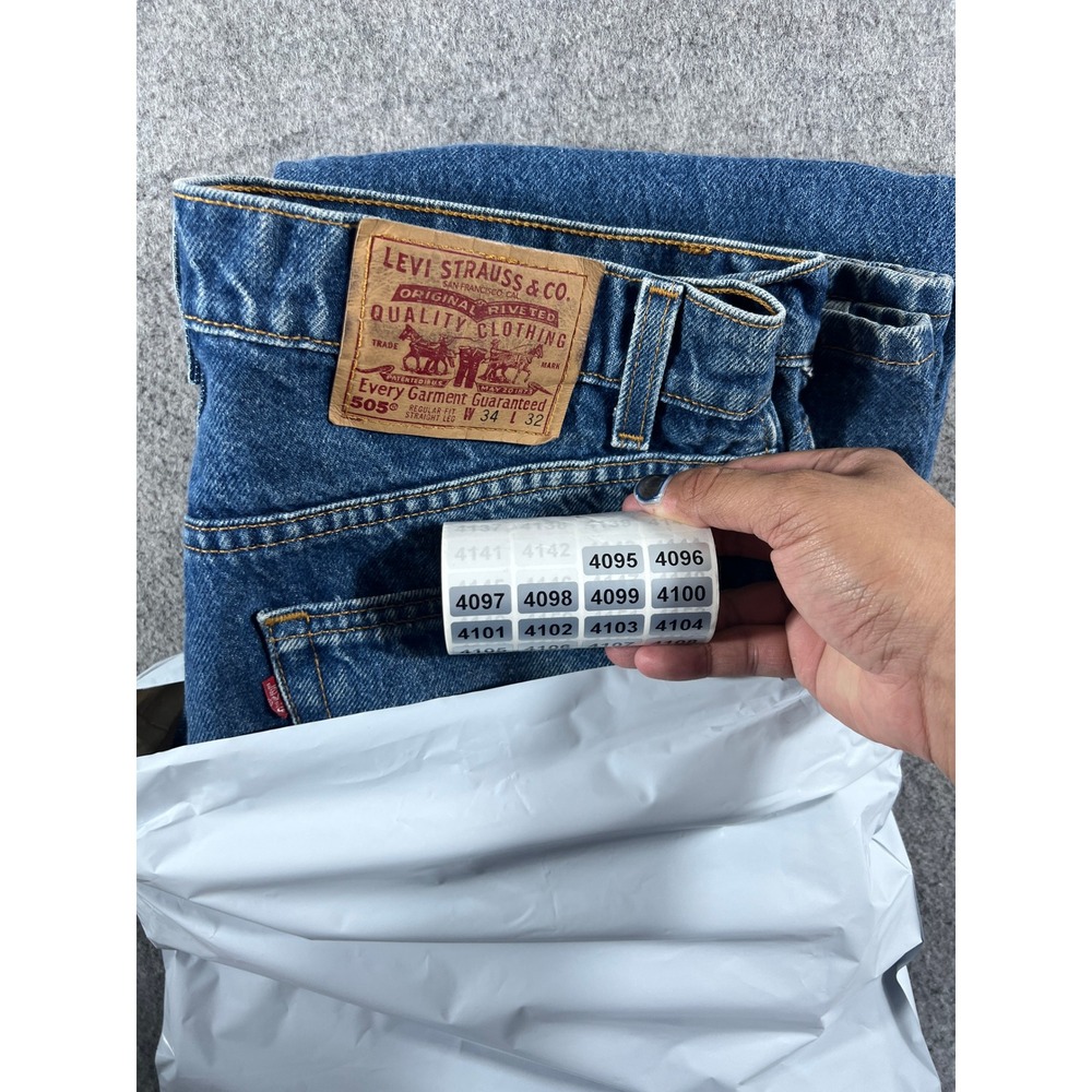 Vintage 90s Levis 505 Red Tab Jeans Mens 34x32 Blue Med Wash Straight Denim USA - Picture 12 of 12